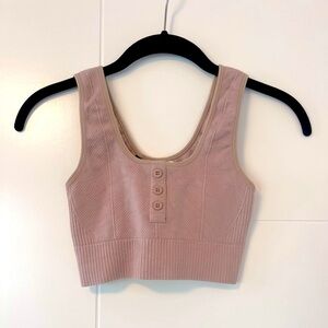 Gymshark Power Down Sports Bra - Pink Ribbed XS